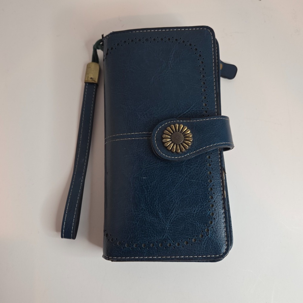 Sendefn Green Leather Clutch Card Holder, Keleel RFID Blocking